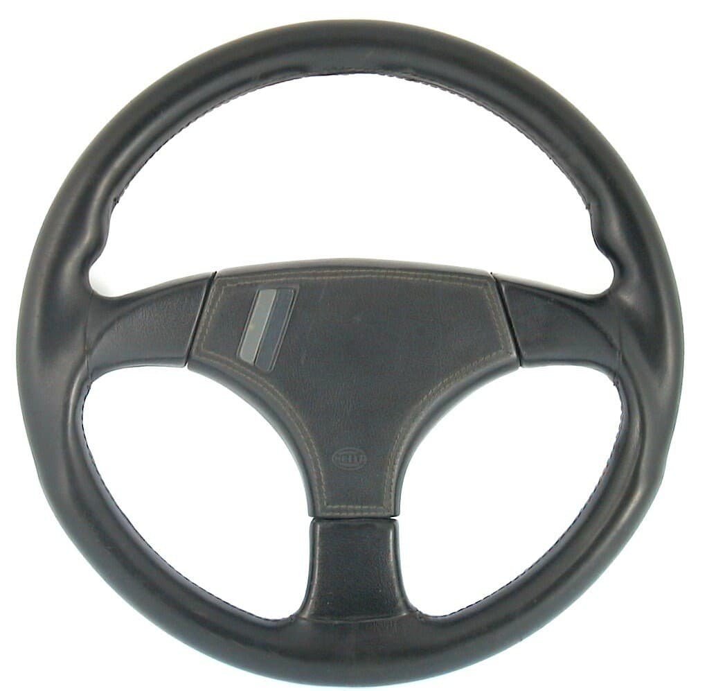 MOMO Typ V36 leather steering wheel, KBA 70064 — Hella-branded example as sold in Germany