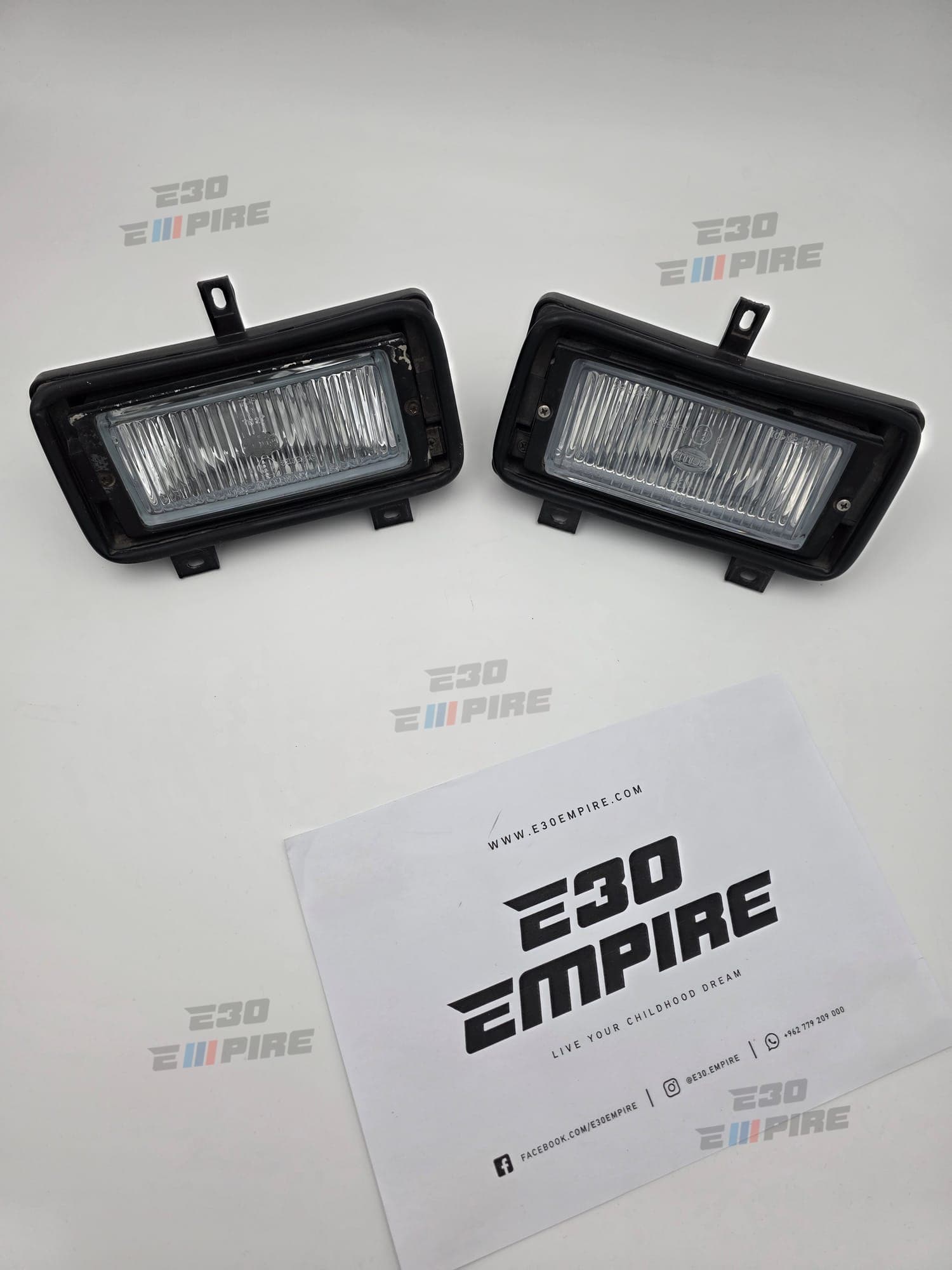 BMW E30 E28 Early Model Foglights With New Hella Light Insert Lens — BMW E30 Exterior Parts