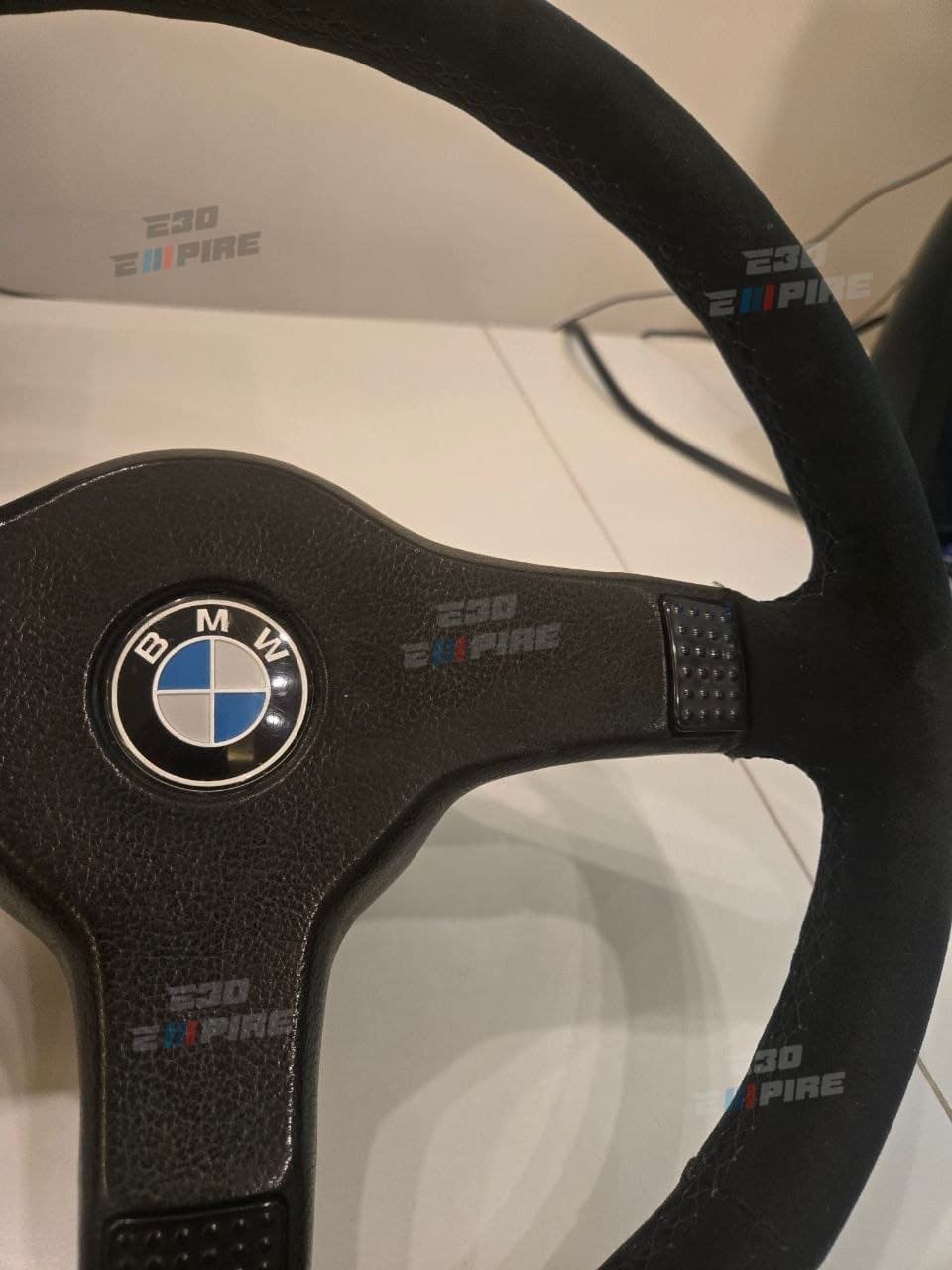 BMW E30 M tech1 370mm Small Size KBA70076 Alcantara — BMW E30 Steering Wheels — thumbnail 2