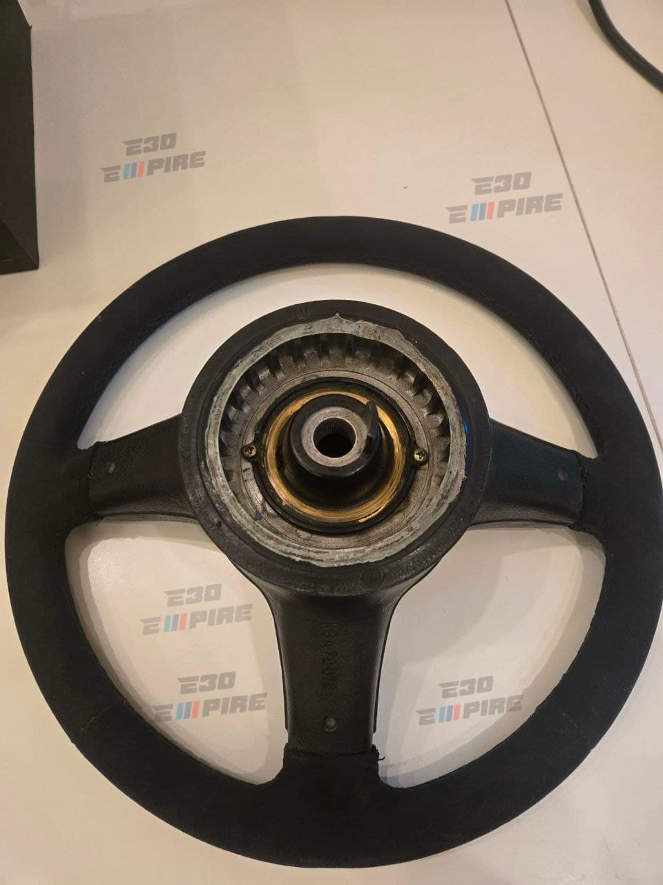 BMW E30 M tech1 370mm Small Size KBA70076 Alcantara — BMW E30 Steering Wheels — thumbnail 8