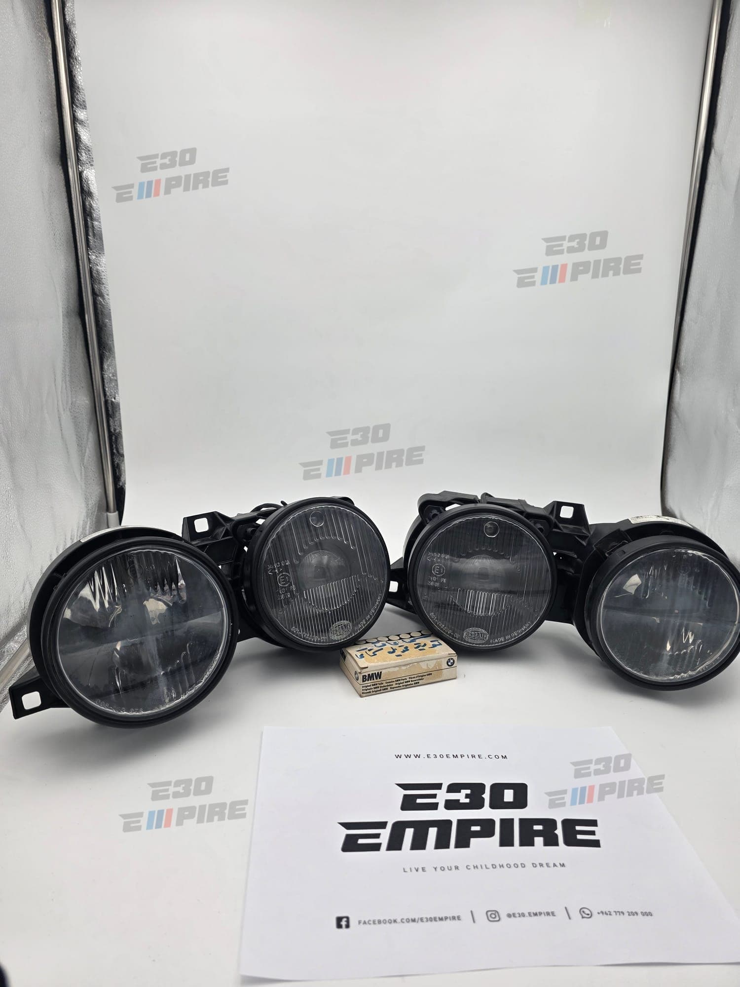 BMW E30 HELLA Smoked Headlights Original Good Condition ~ Rare