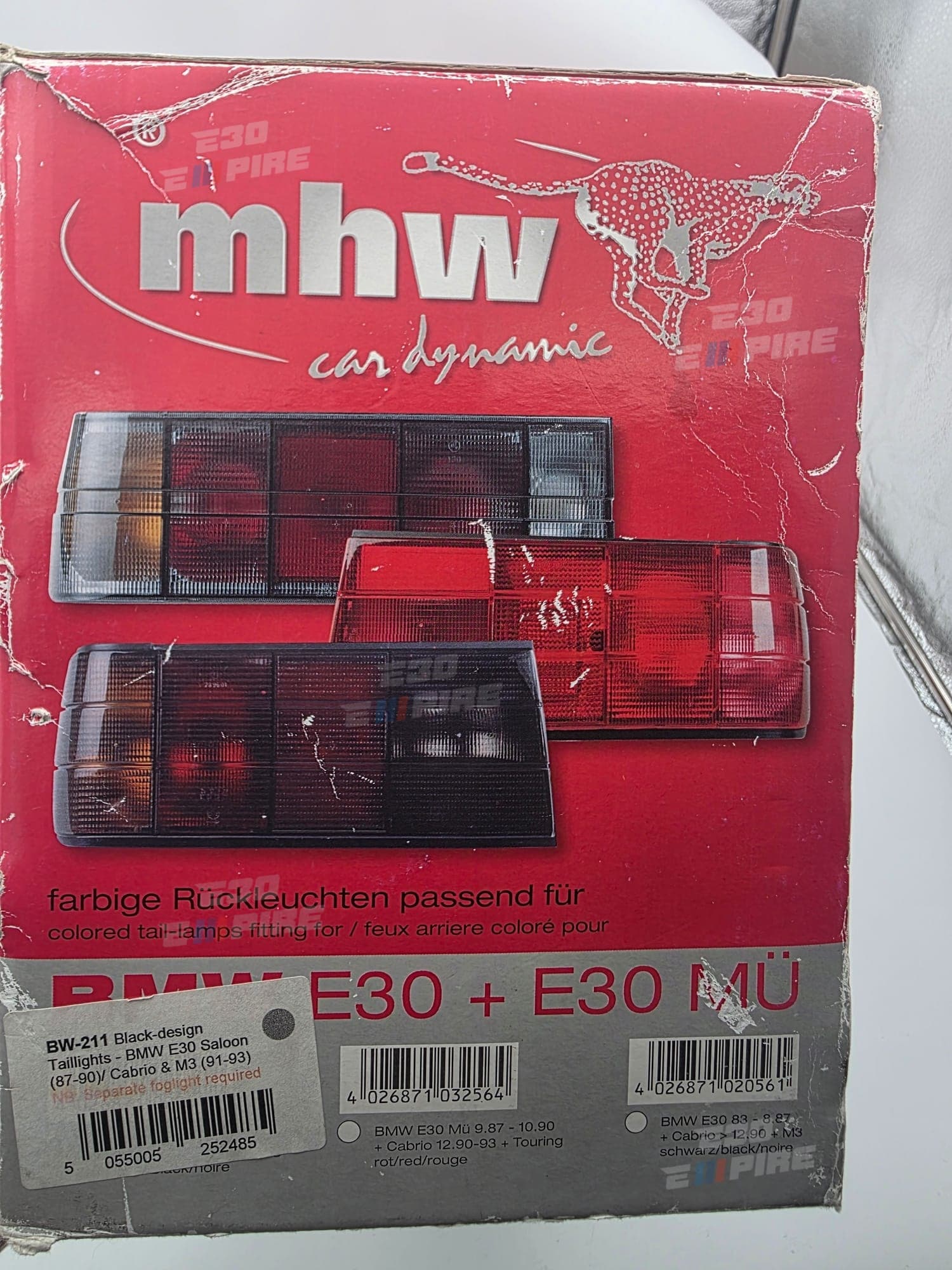 BMW E30 Original MHW Smoked BMW E30 Taillights Brand New NoS — BMW E30 Exterior Parts — thumbnail 3