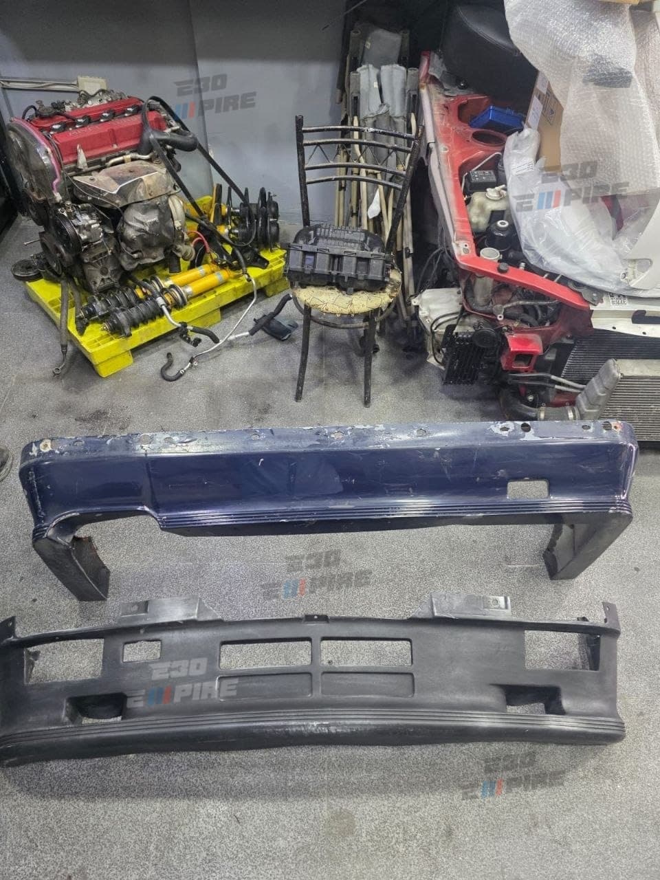 BMW E30 MTech 1 OEM Original Front & Rear Bumper Set KBA 35952 M-Technic 1 Genuine — BMW E30 Exterior Parts — thumbnail 2
